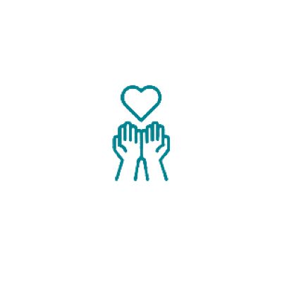 Hands holding a heart — compassion and care